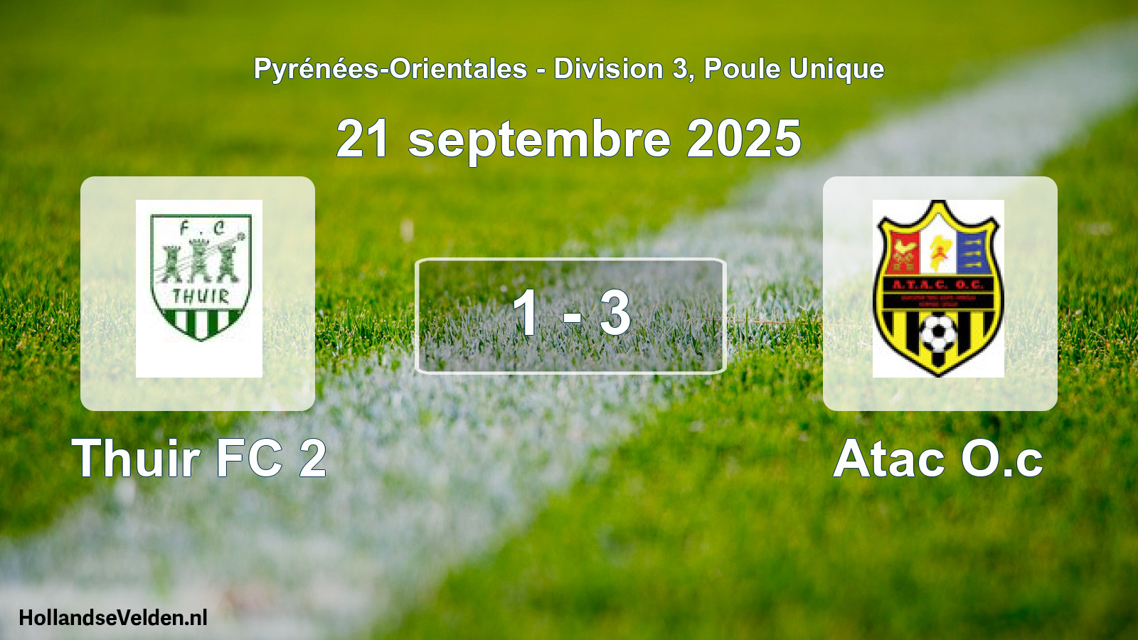 Match joué: Thuir FC 2 - Atac O.c 1 - 3 (21 septembre 2025)
