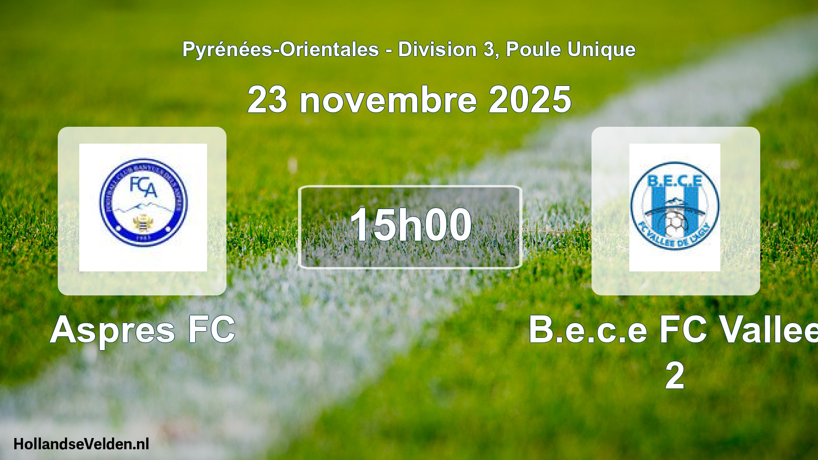 Scheduled Match: Aspres FC - B.e.c.e FC Vallee 2 (23 November 2025)