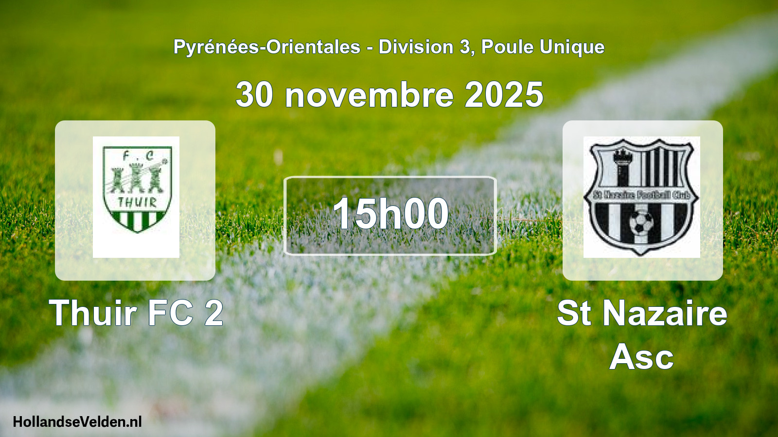 Match programmé: Thuir FC 2 - St Nazaire Asc (30 novembre 2025)