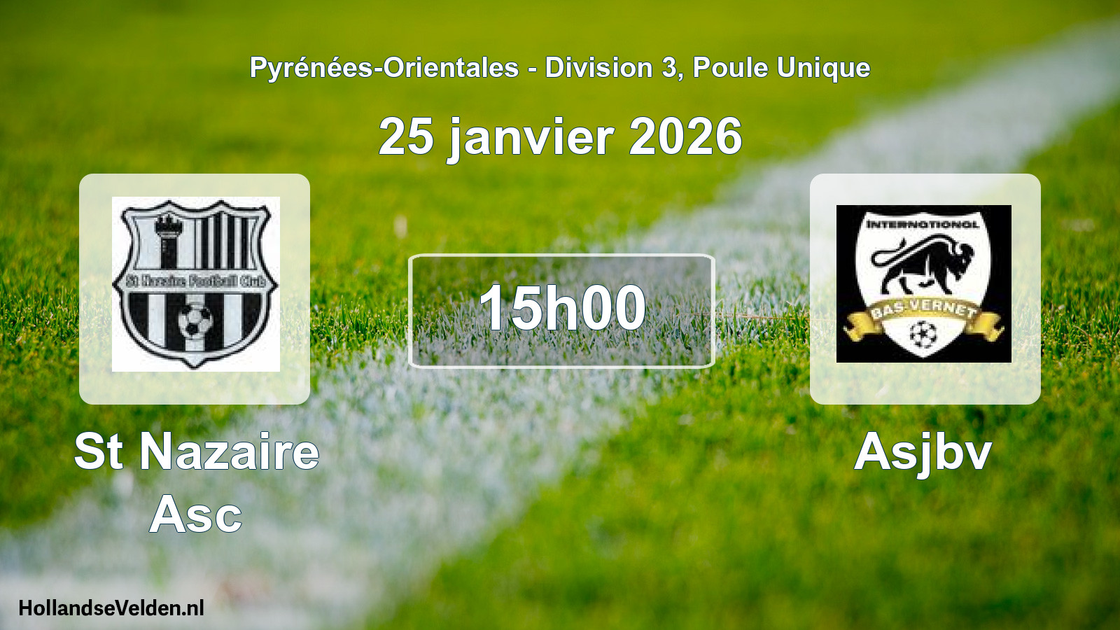 Match programmé: St Nazaire Asc - Asjbv (25 janvier 2026)