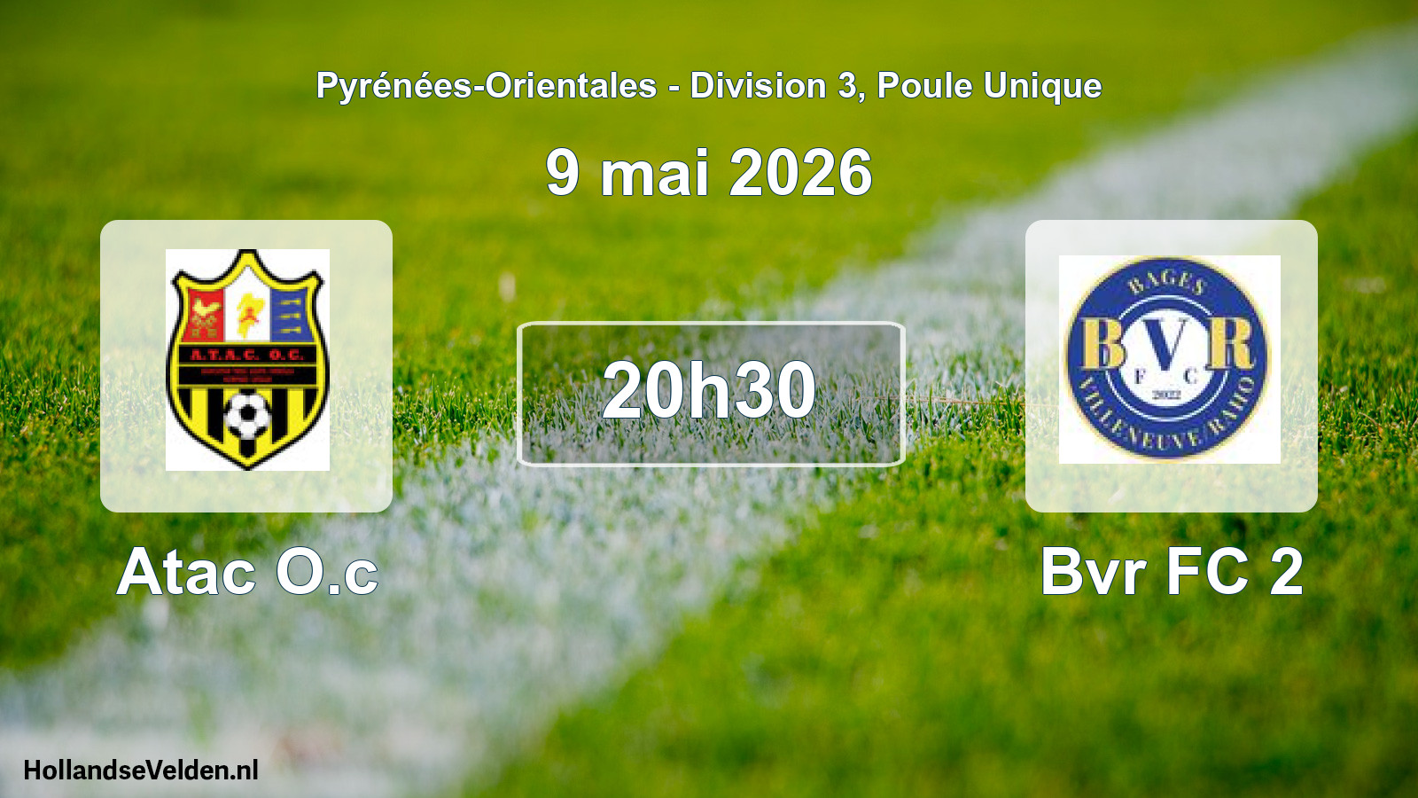 Match programmé: Atac O.c - Bvr FC 2 (9 mai 2026)