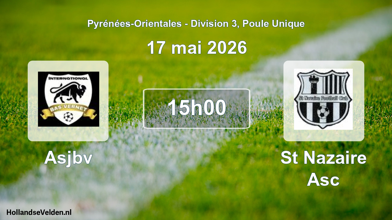Match programmé: Asjbv - St Nazaire Asc (17 mai 2026)