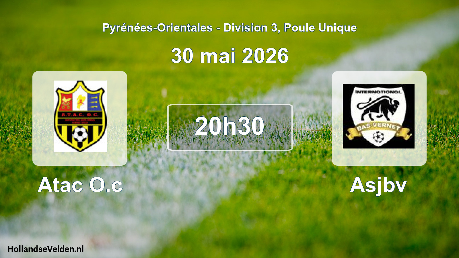 Match programmé: Atac O.c - Asjbv (30 mai 2026)