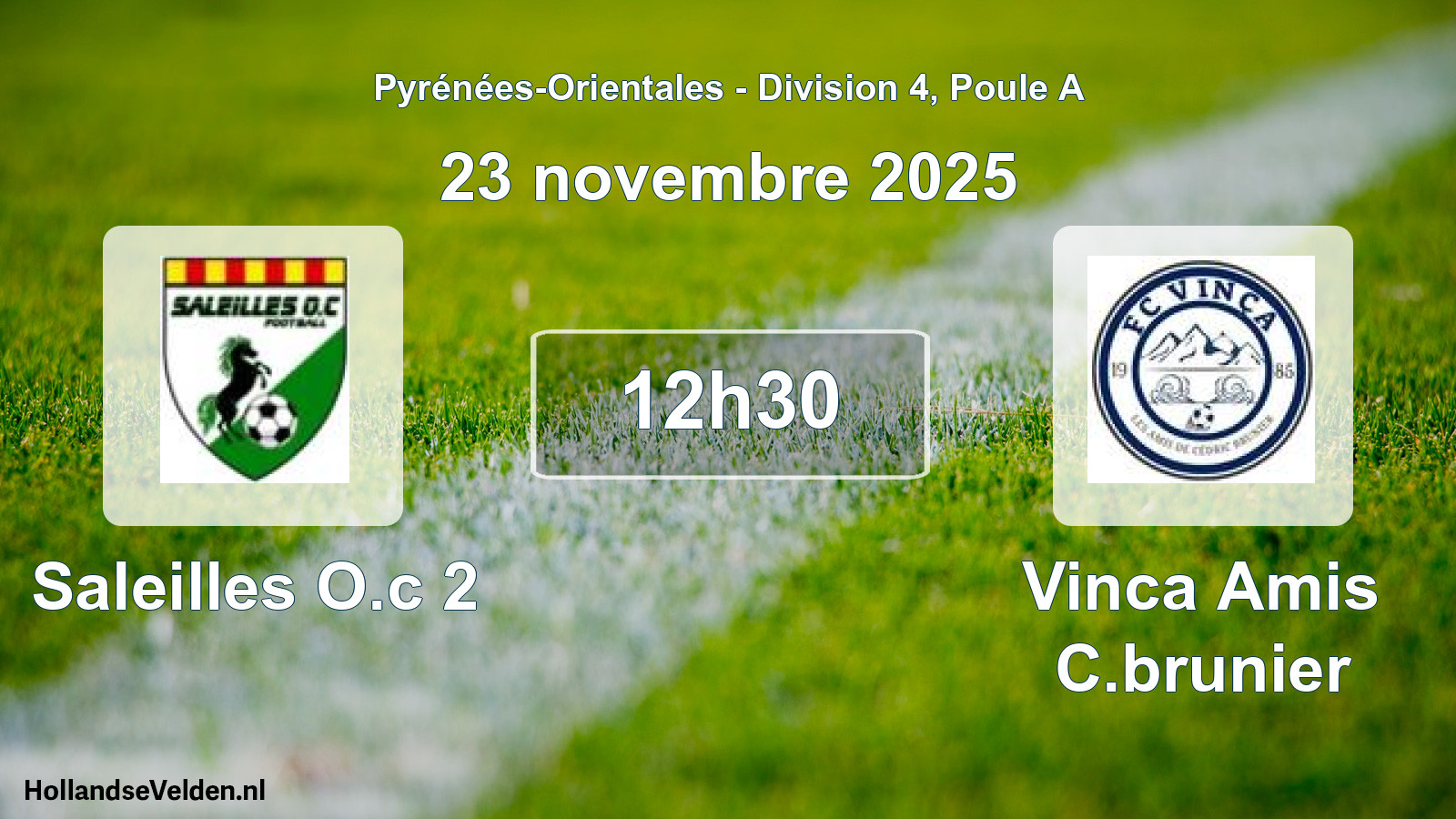 Scheduled Match: Saleilles O.c 2 - Vinca Amis C.brunier (23 November 2025)