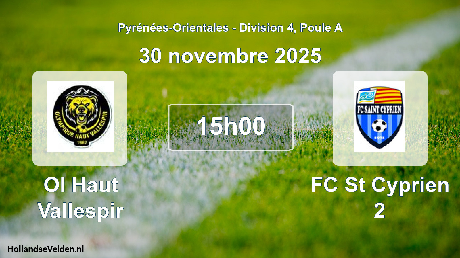 Scheduled Match: Ol Haut Vallespir - FC St Cyprien 2 (30 November 2025)