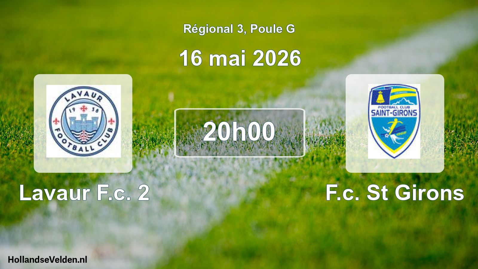 Geplande wedstrijd: Lavaur F.c. 2 - F.c. St Girons (16 mai 2026)