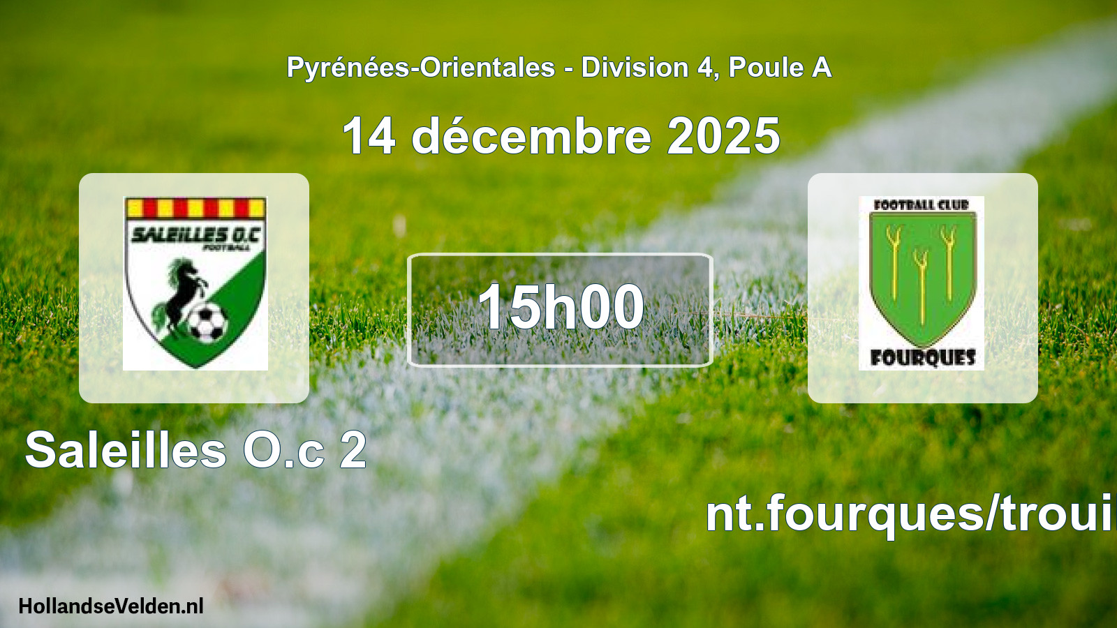 Scheduled Match: Saleilles O.c 2 - Ent.fourques/trouill (14 December 2025)