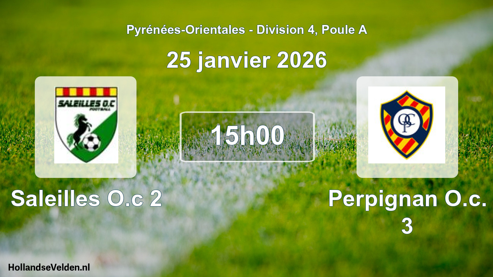 Scheduled Match: Saleilles O.c 2 - Perpignan O.c. 3 (25 January 2026)
