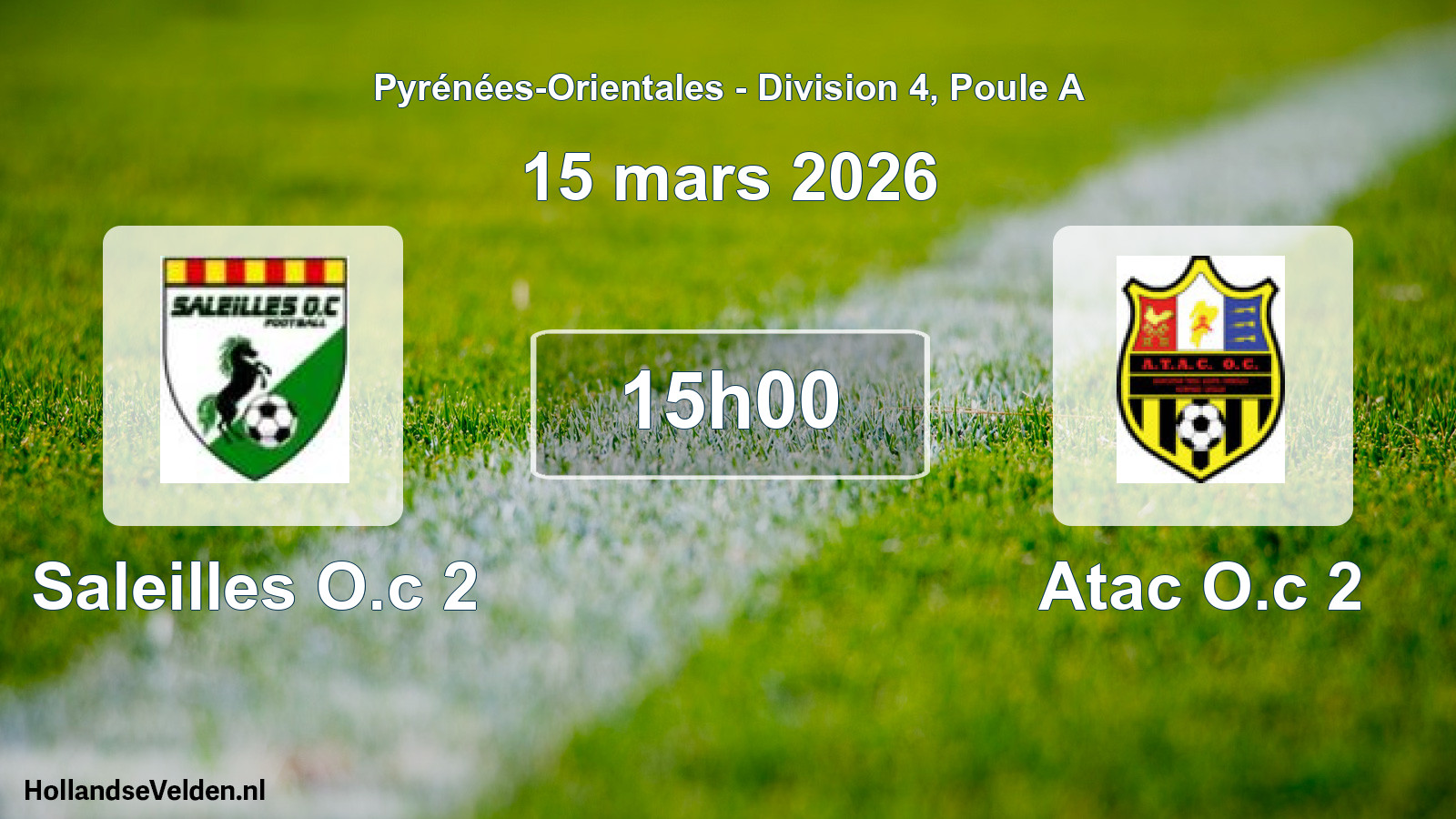 Match programmé: Saleilles O.c 2 - Atac O.c 2 (15 mars 2026)