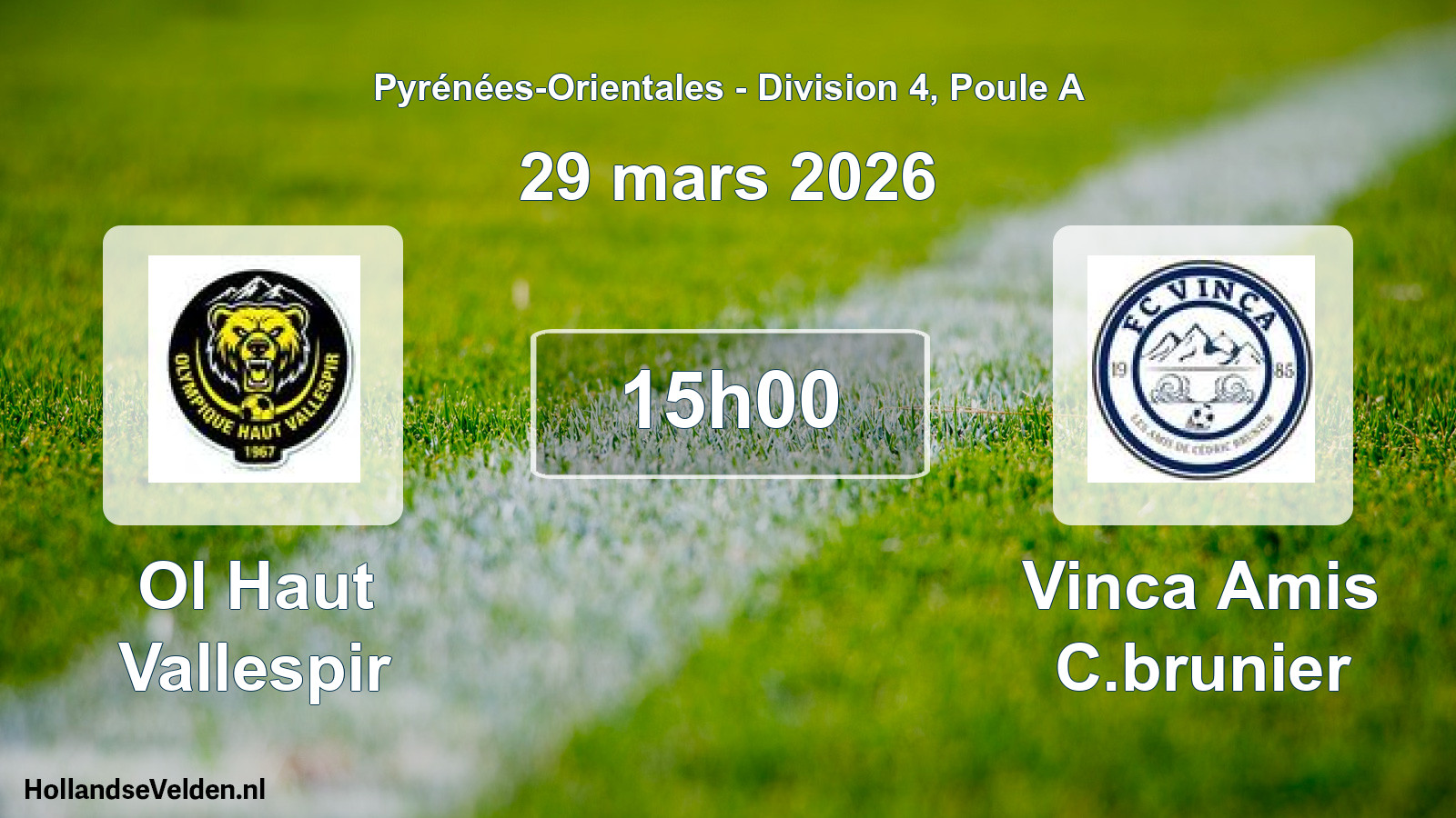Match programmé: Ol Haut Vallespir - Vinca Amis C.brunier (29 mars 2026)