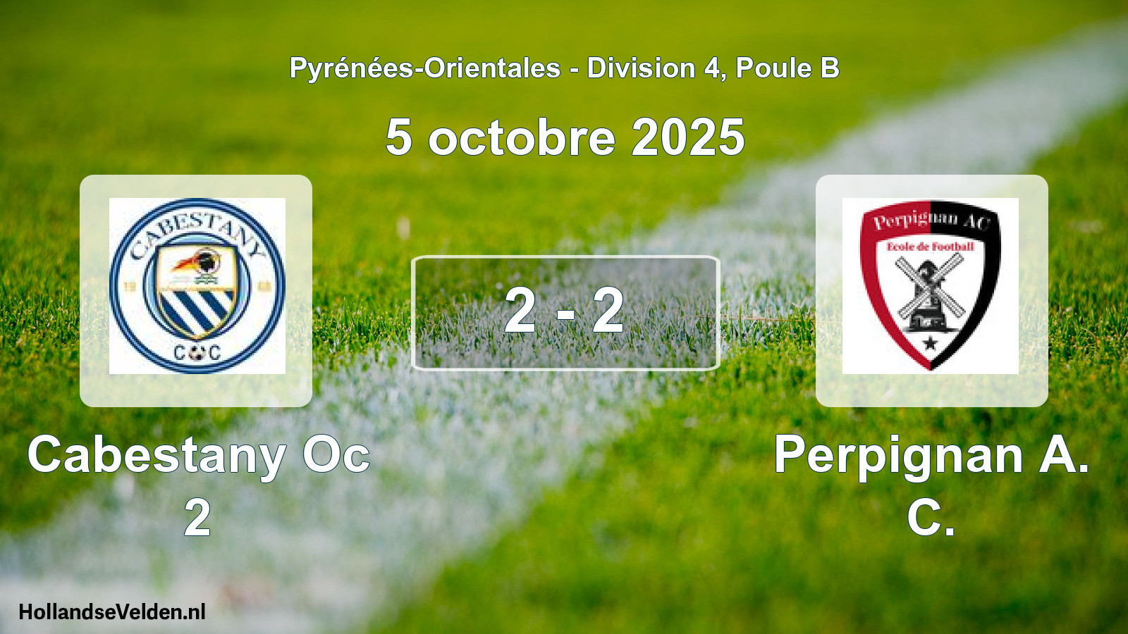 Total number of matches played: Cabestany Oc 2 - Perpignan A. C. 2 - 2 (5 October 2025)
