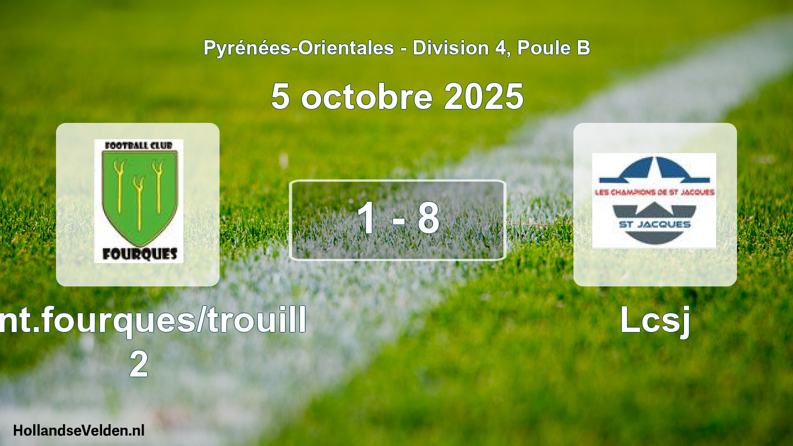 Total number of matches played: Ent.fourques/trouill 2 - Lcsj 1 - 8 (5 October 2025)
