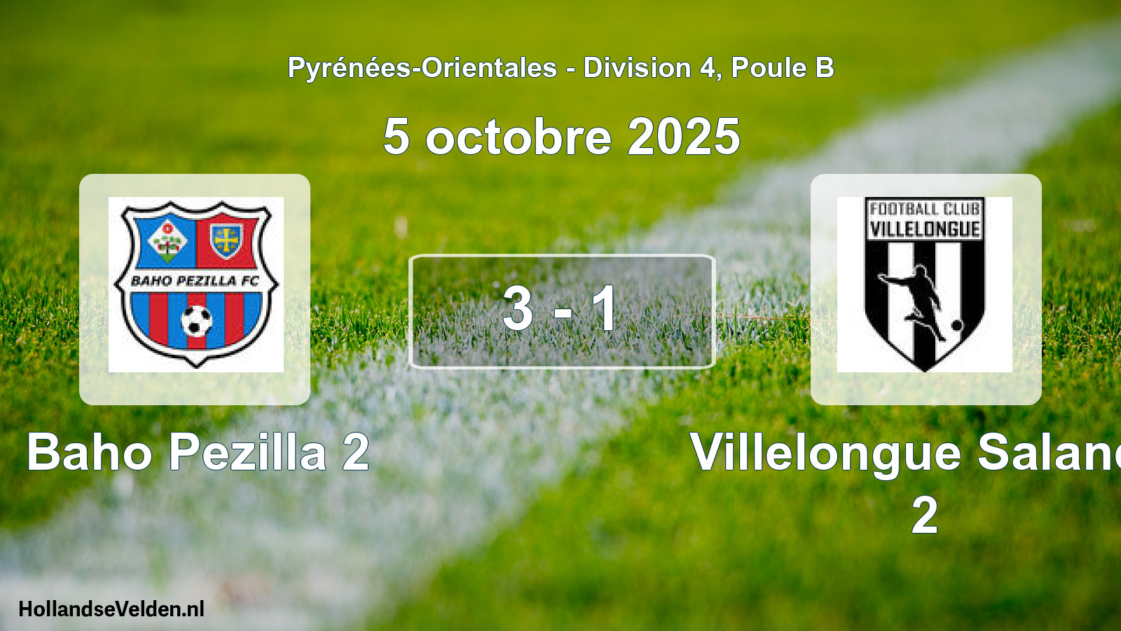 Total number of matches played: Baho Pezilla 2 - Villelongue Salanq. 2 3 - 1 (5 October 2025)