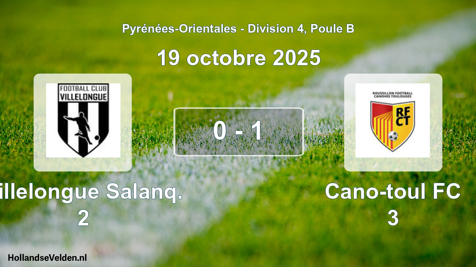 Match joué: Villelongue Salanq. 2 - Cano-toul FC 3 0 - 1 (19 octobre 2025)