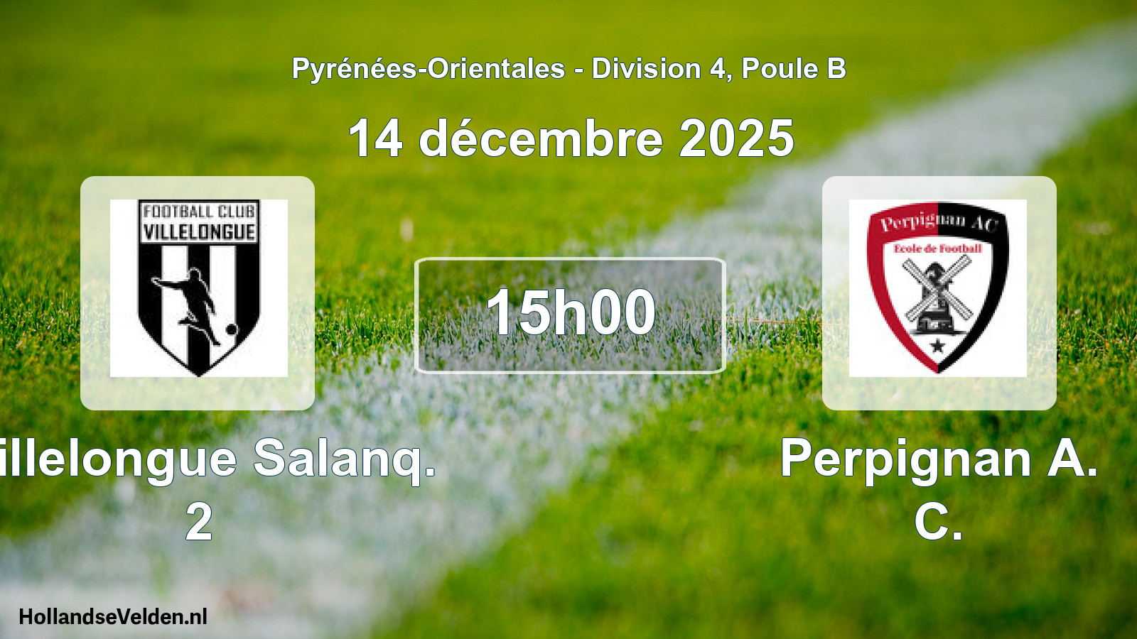 Match programmé: Villelongue Salanq. 2 - Perpignan A. C. (14 décembre 2025)
