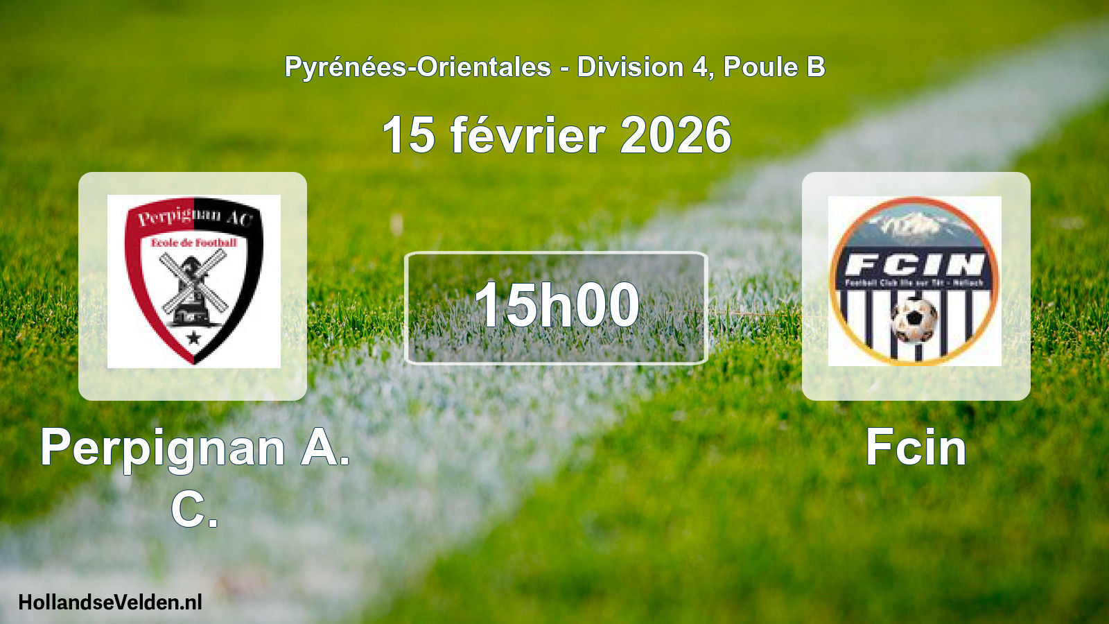 Match programmé: Perpignan A. C. - Fcin (15 février 2026)