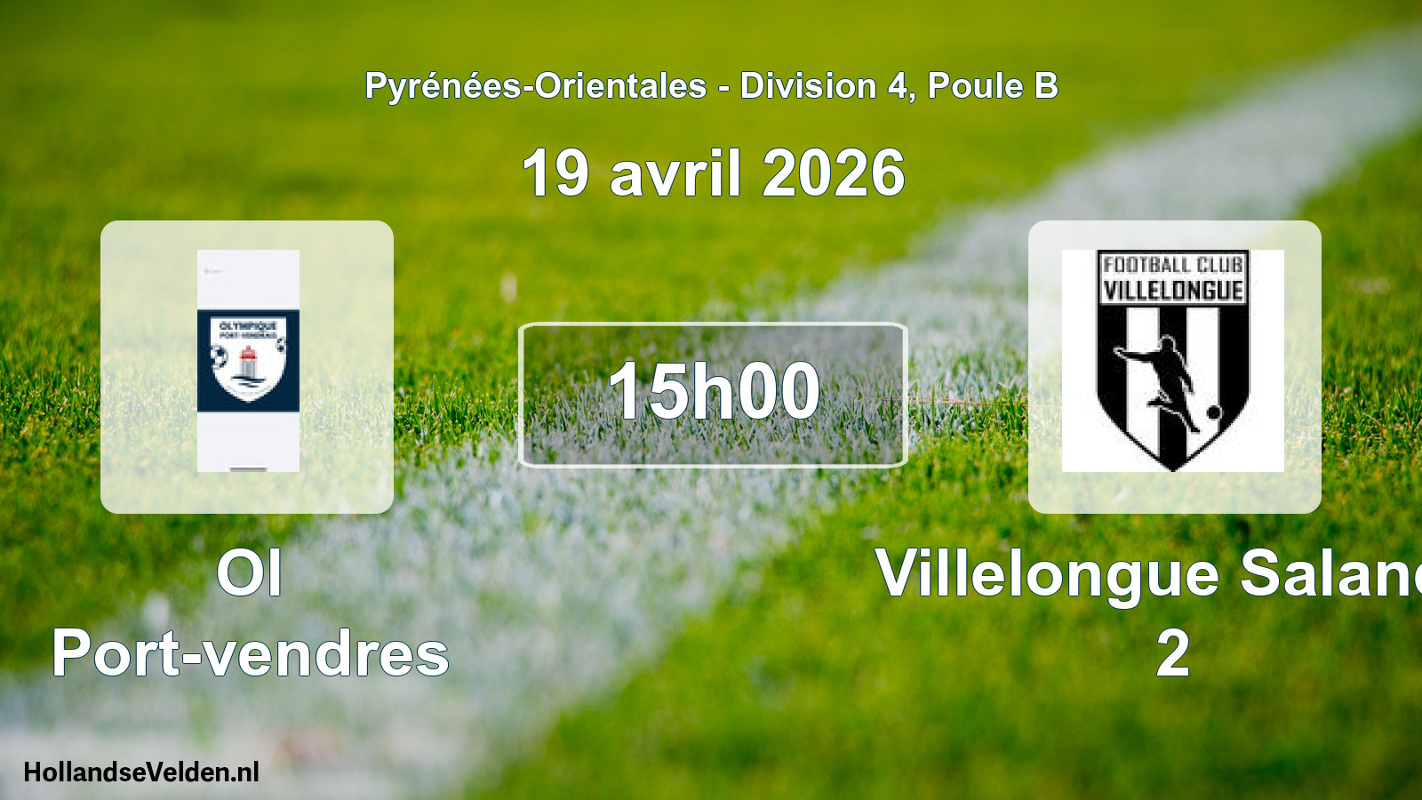 Match programmé: Ol Port-vendres - Villelongue Salanq. 2 (19 avril 2026)