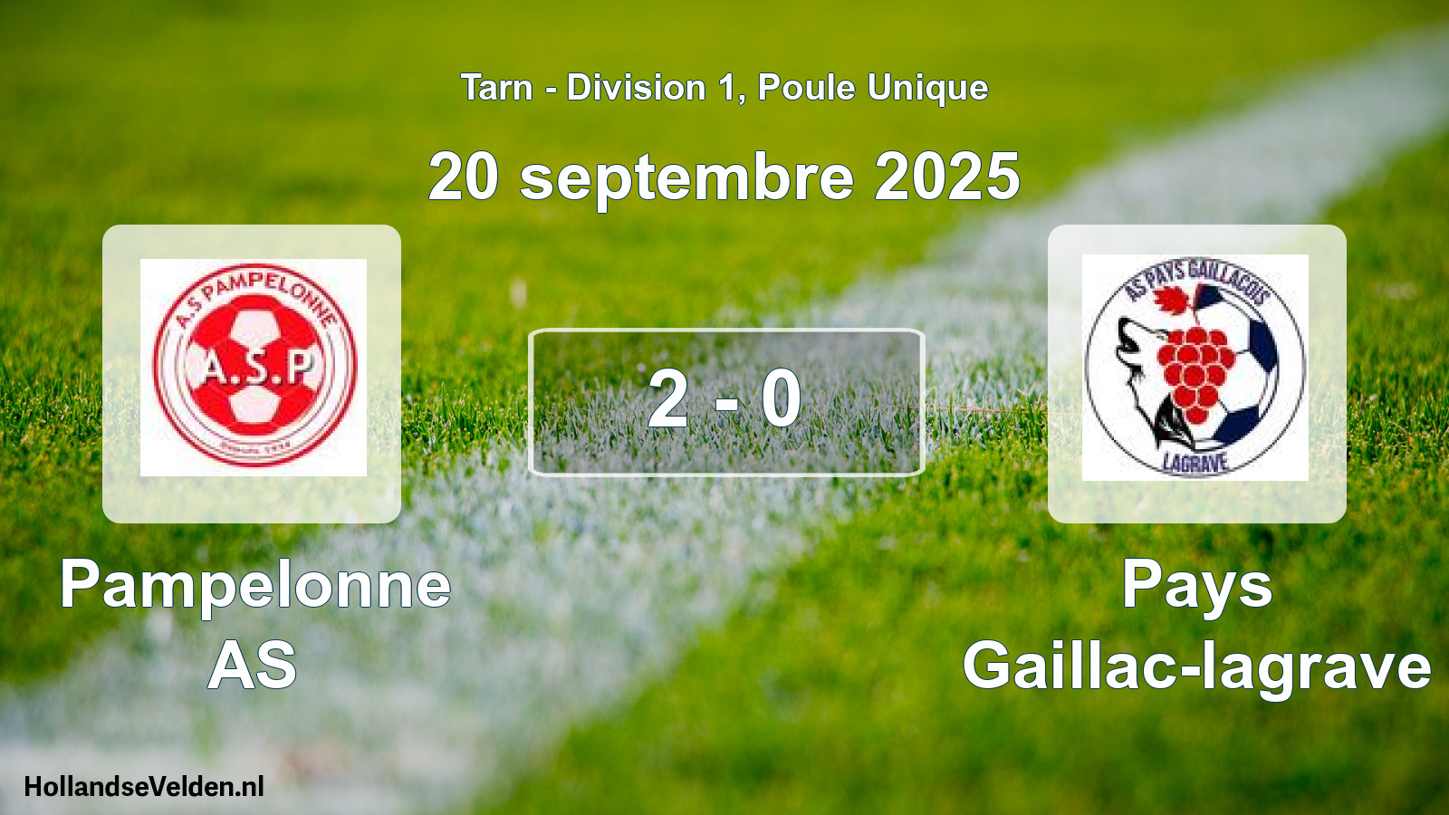 Gespeelde wedstrijd: Pampelonne AS - Pays Gaillac-lagrave 2 - 0 (20 september 2025)