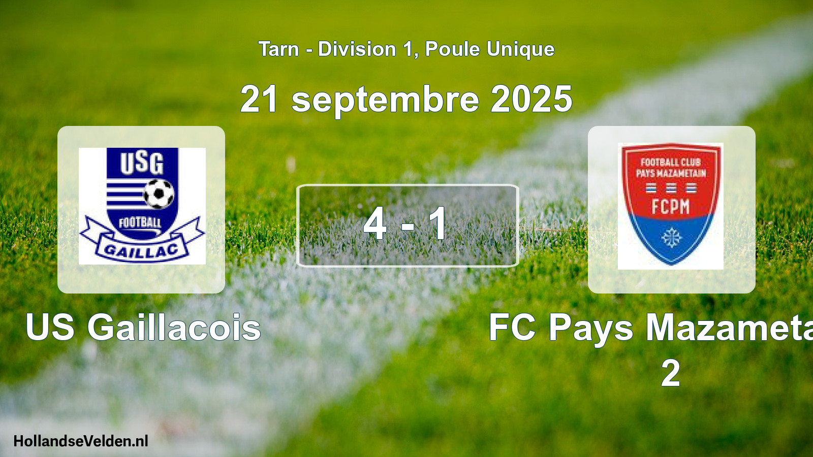 Total number of matches played: US Gaillacois - FC Pays Mazametain 2 4 - 1 (21 September 2025)