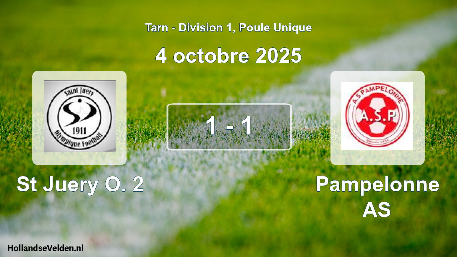 Match joué: St Juery O. 2 - Pampelonne AS 1 - 1 (4 octobre 2025)