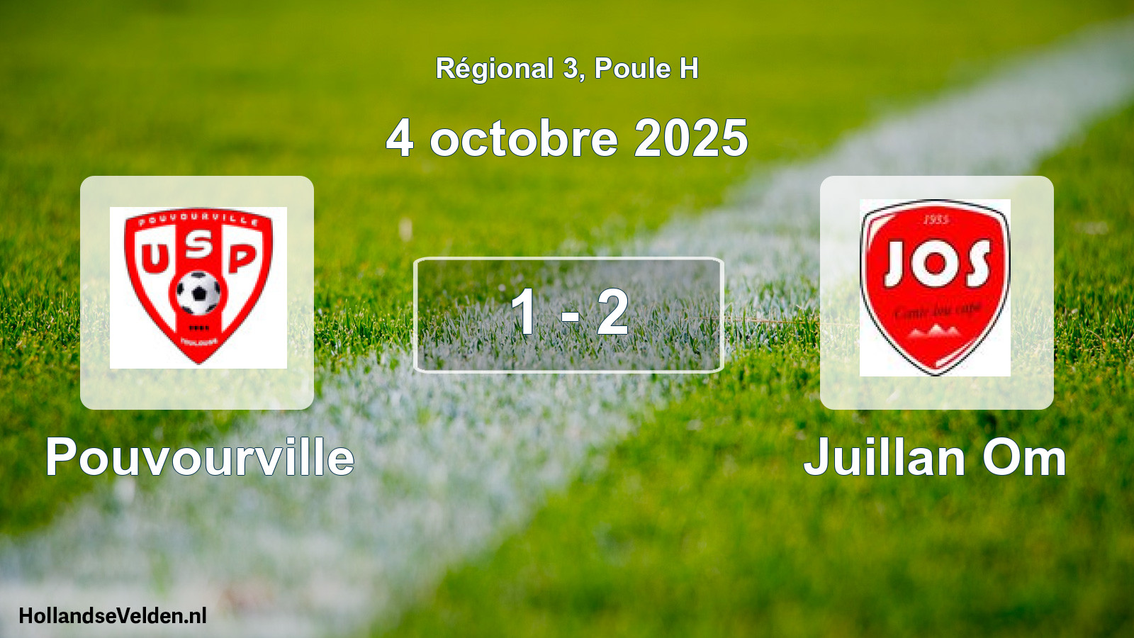 Total number of matches played: Pouvourville - Juillan Om 1 - 2 (4 October 2025)
