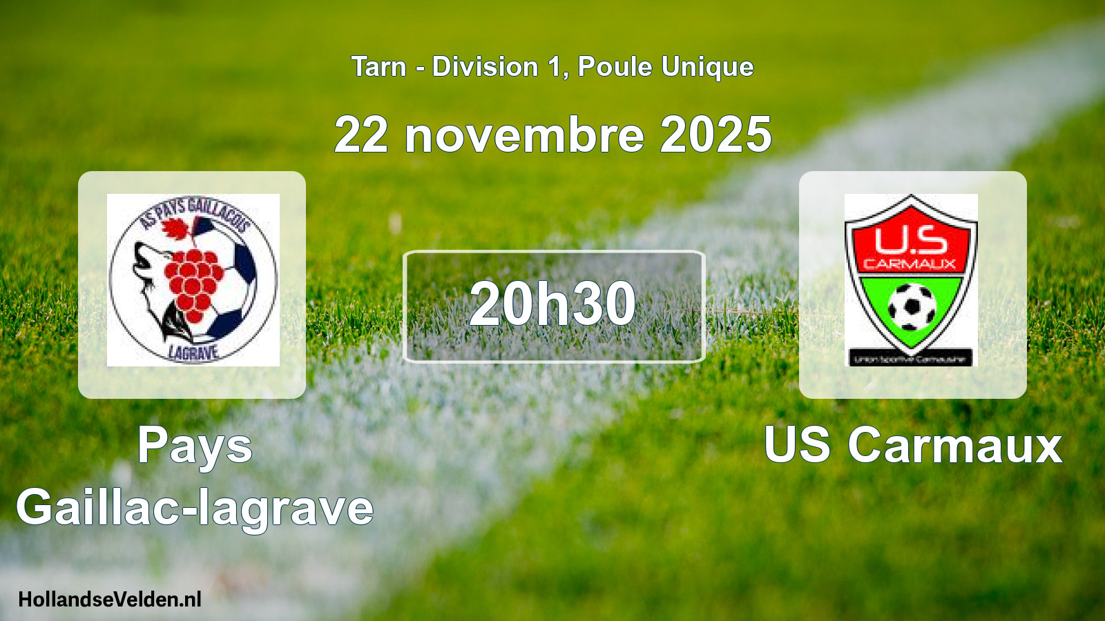 Match programmé: Pays Gaillac-lagrave - US Carmaux (22 novembre 2025)