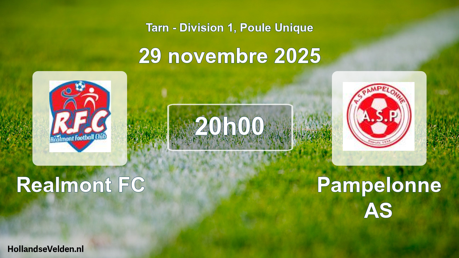 Match programmé: Realmont FC - Pampelonne AS (29 novembre 2025)