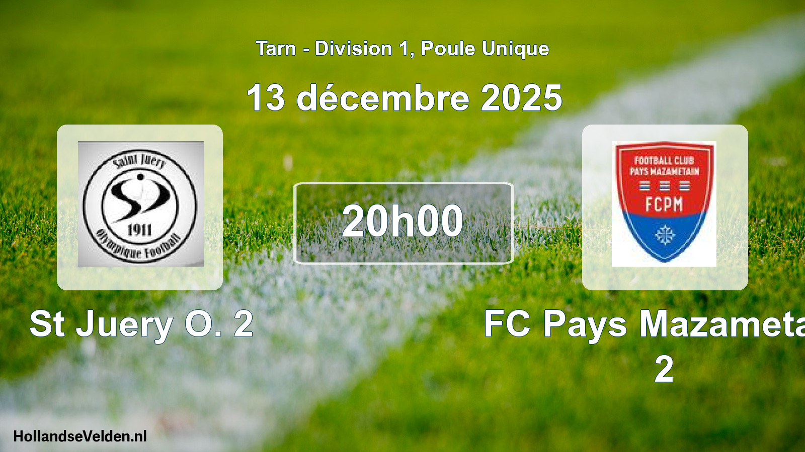 Scheduled Match: St Juery O. 2 - FC Pays Mazametain 2 (13 December 2025)