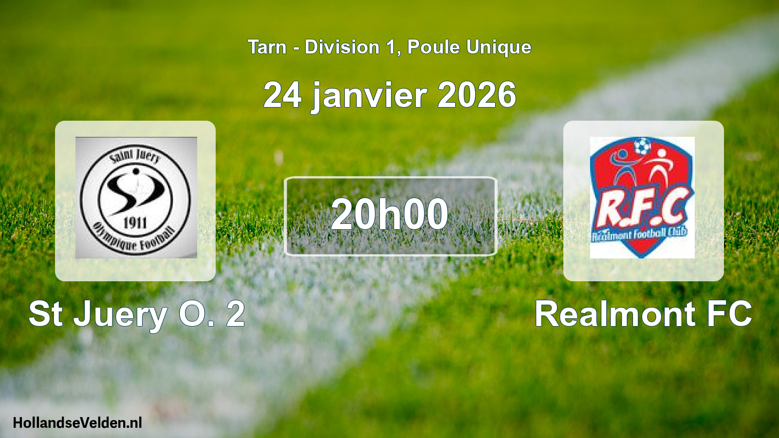 Match programmé: St Juery O. 2 - Realmont FC (24 janvier 2026)
