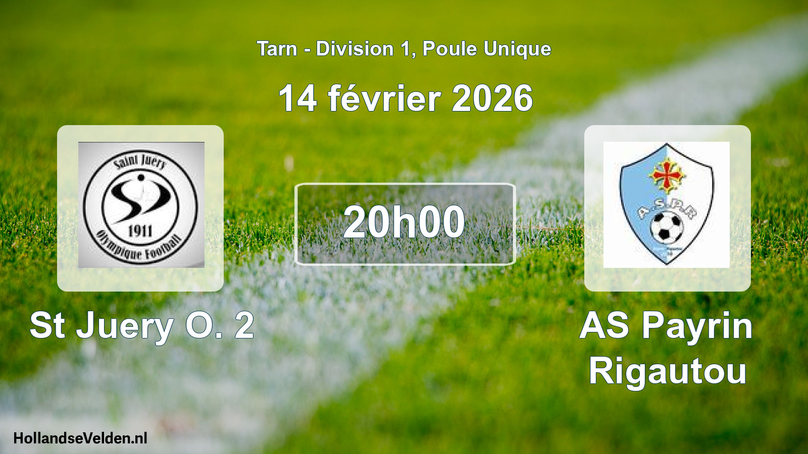 Match programmé: St Juery O. 2 - AS Payrin Rigautou (14 février 2026)