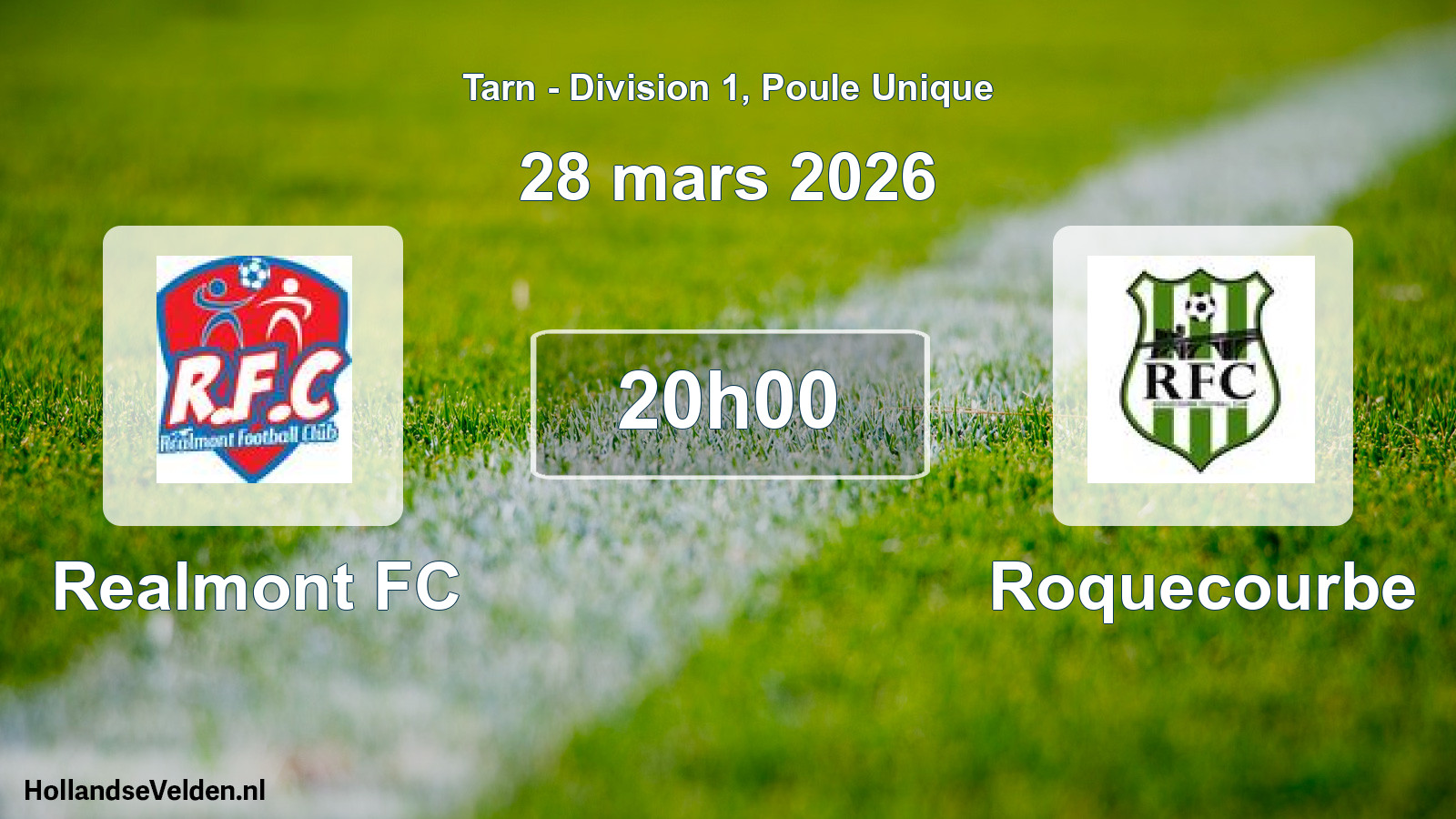 Match programmé: Realmont FC - Roquecourbe (28 mars 2026)