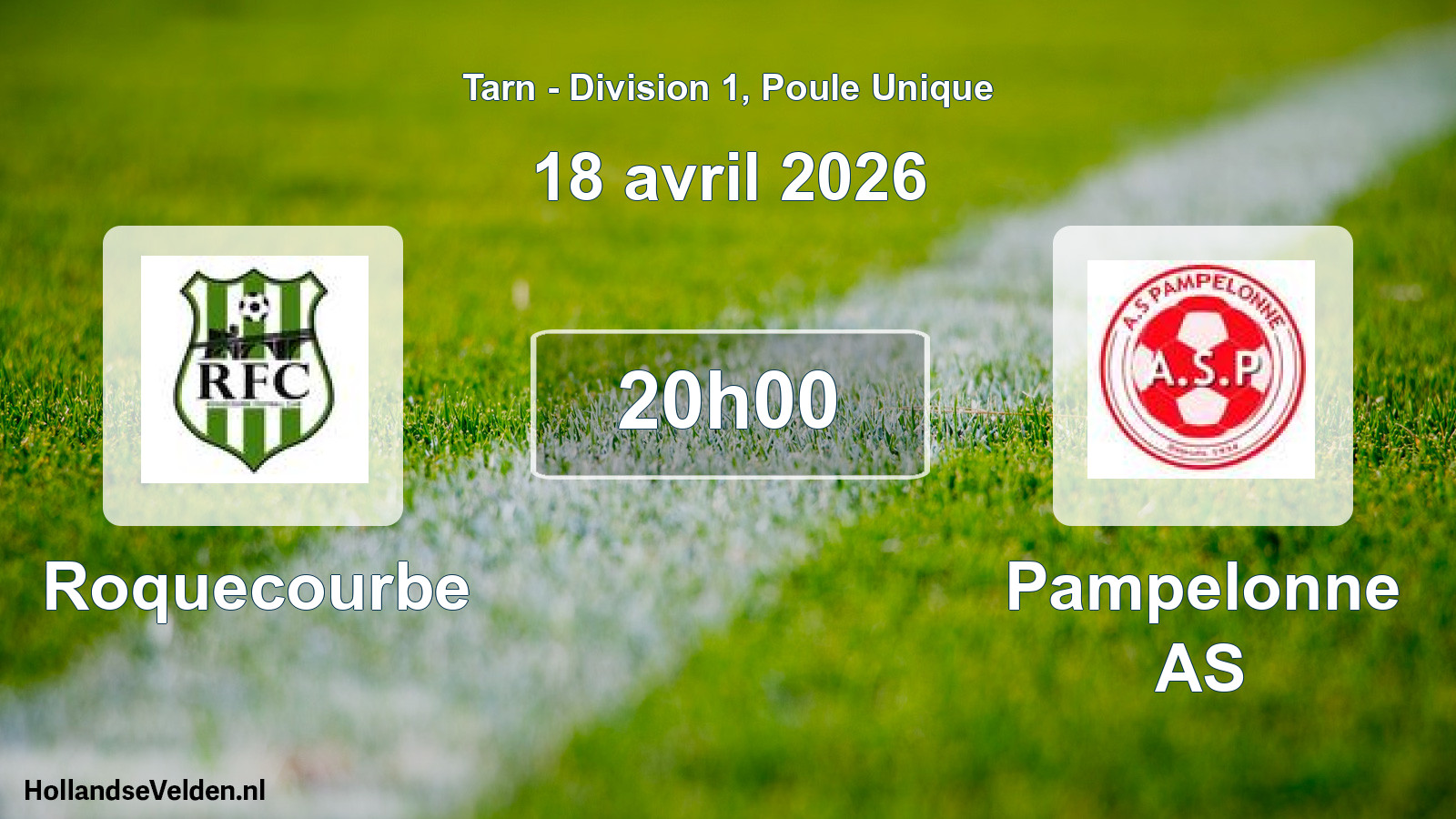 Match programmé: Roquecourbe - Pampelonne AS (18 avril 2026)