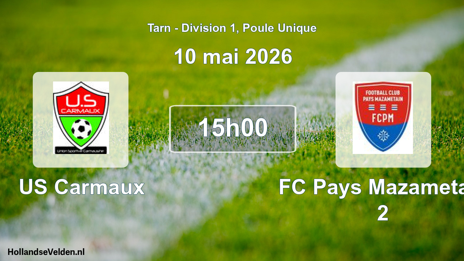 Match programmé: US Carmaux - FC Pays Mazametain 2 (10 mai 2026)