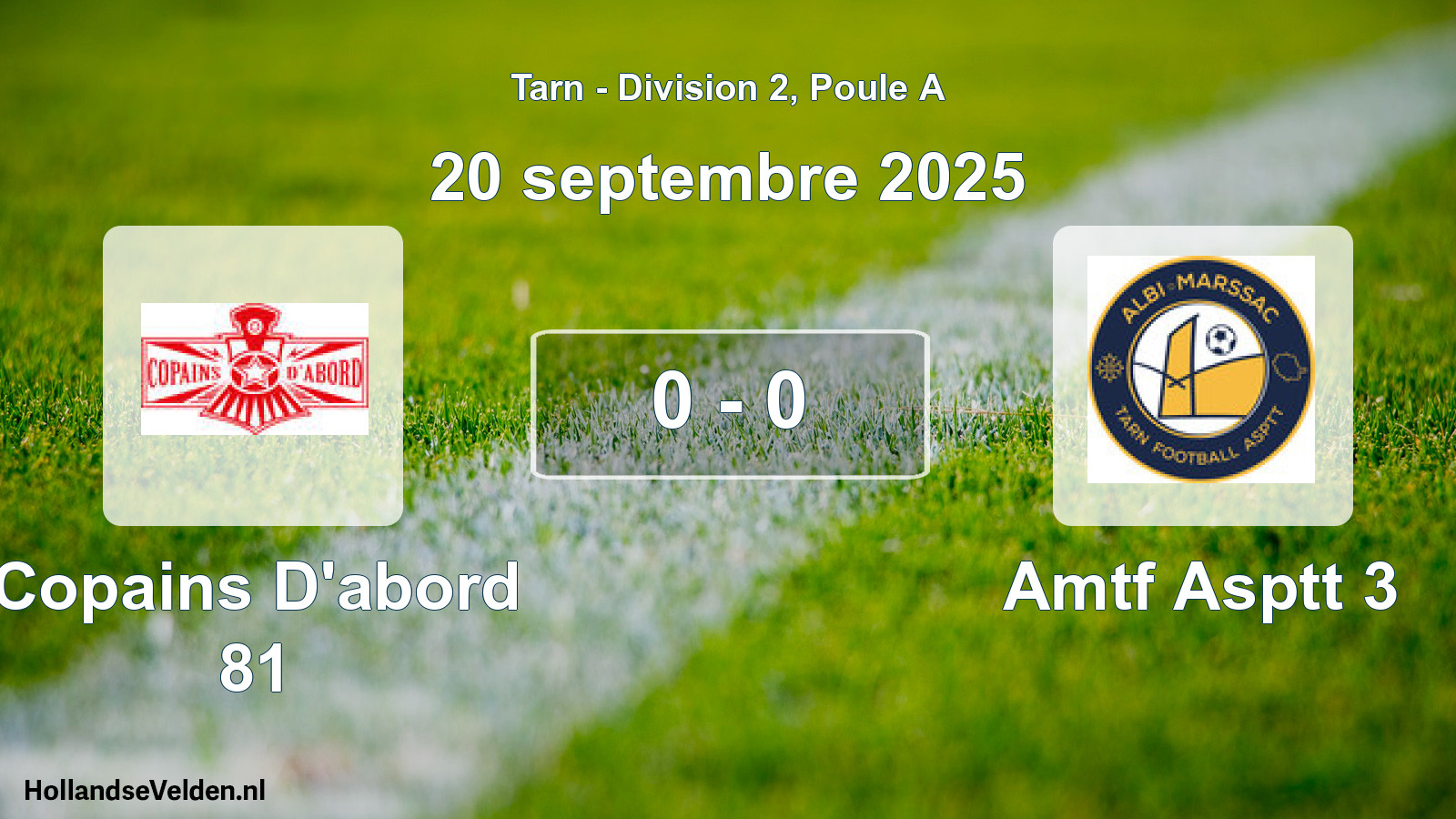 Total number of matches played: Copains D'abord 81 - Amtf Asptt 3 0 - 0 (20 September 2025)