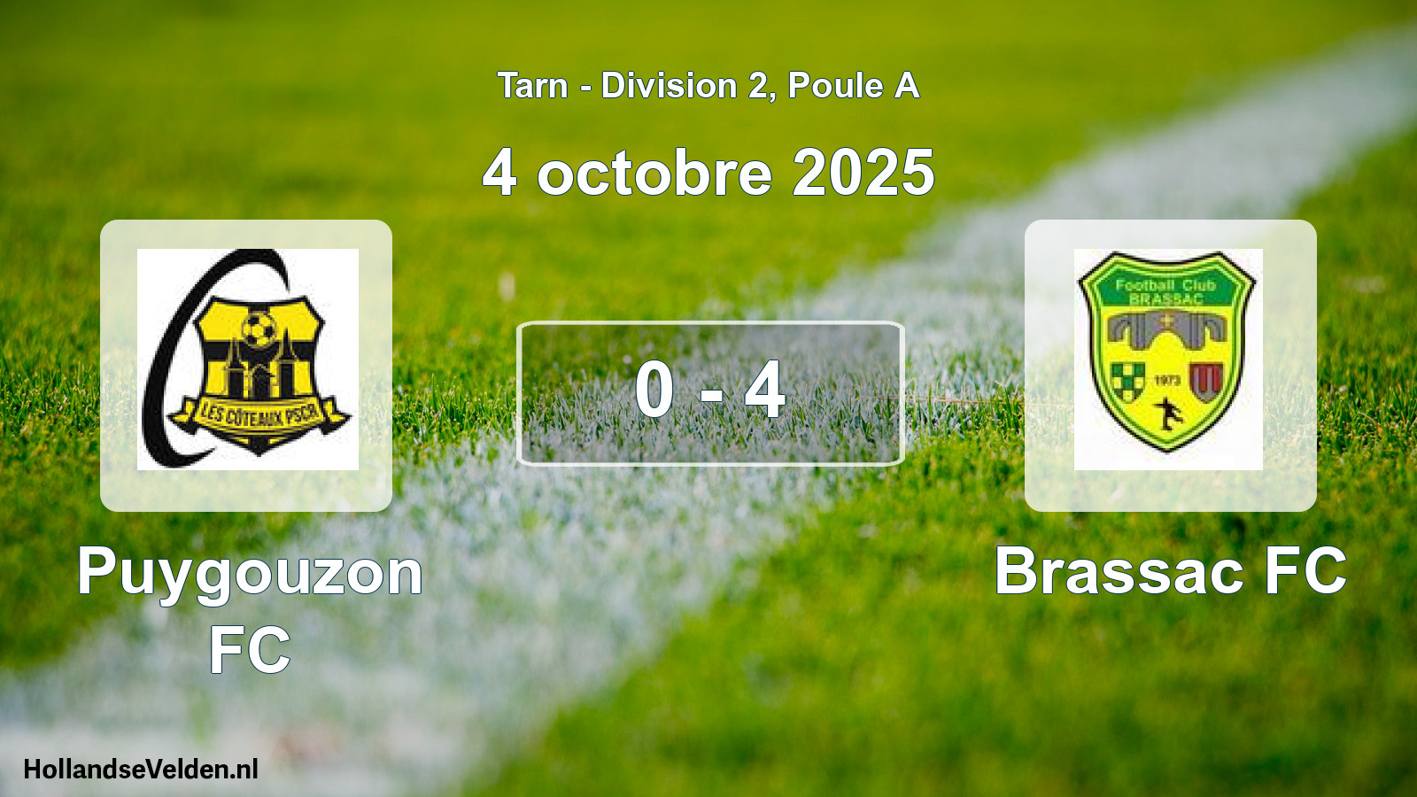 Match joué: Puygouzon FC - Brassac FC 0 - 4 (4 octobre 2025)
