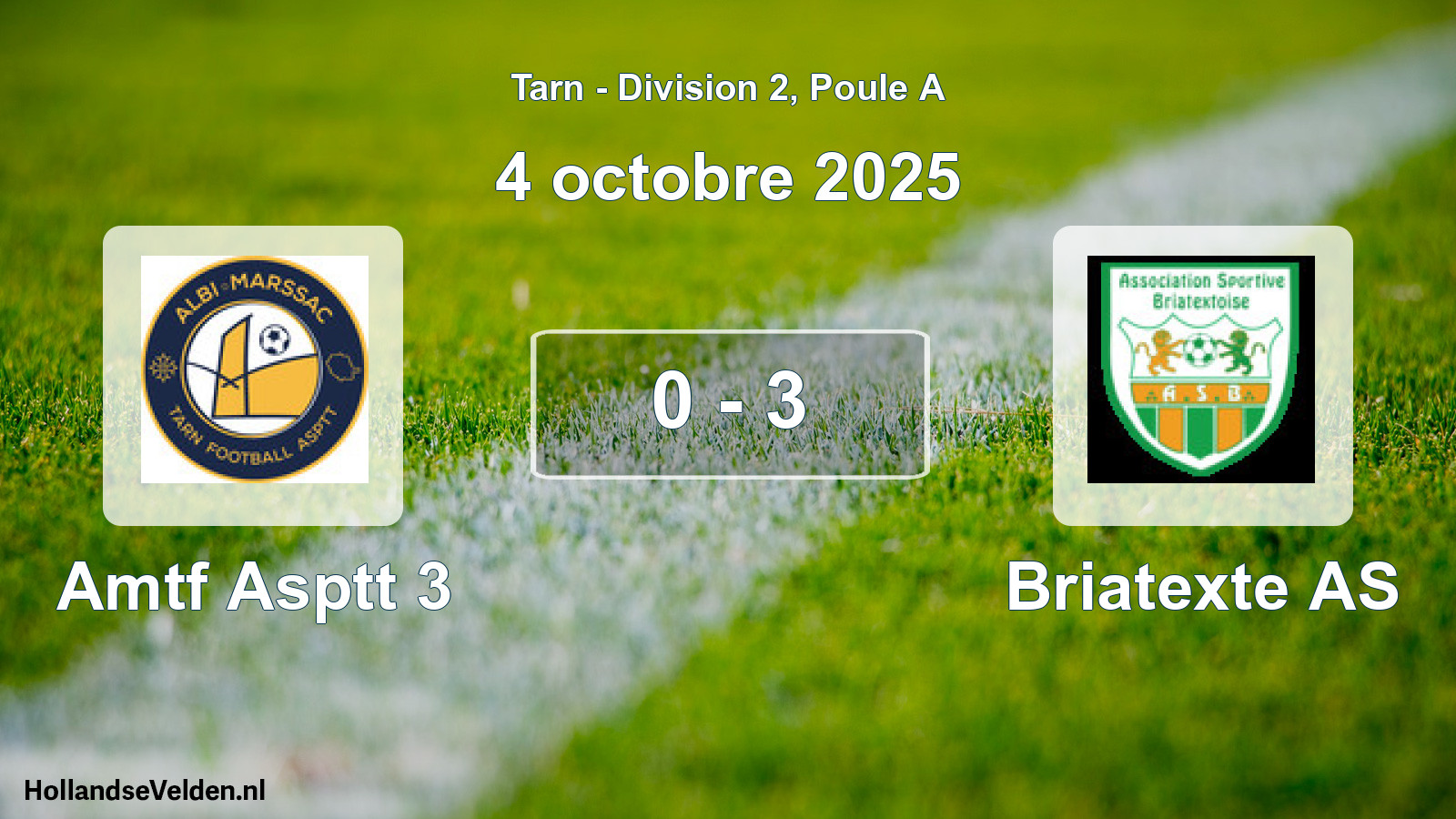 Match joué: Amtf Asptt 3 - Briatexte AS 0 - 3 (4 octobre 2025)