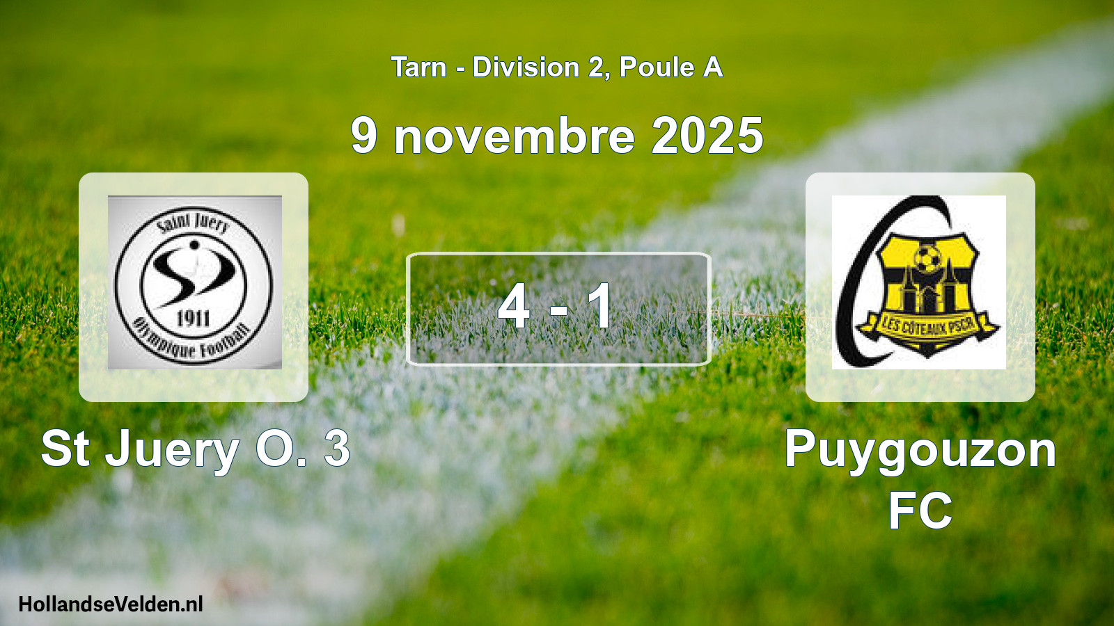 Gespeelde wedstrijd: St Juery O. 3 - Puygouzon FC 4 - 1 (9 november 2025)