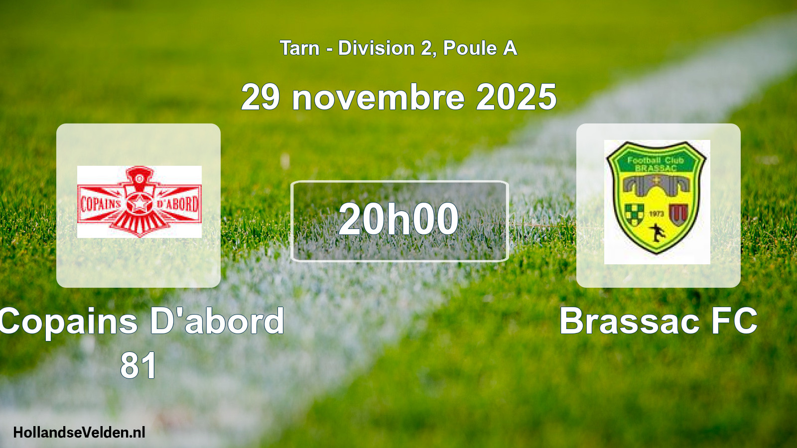 Geplande wedstrijd: Copains D'abord 81 - Brassac FC (29 november 2025)