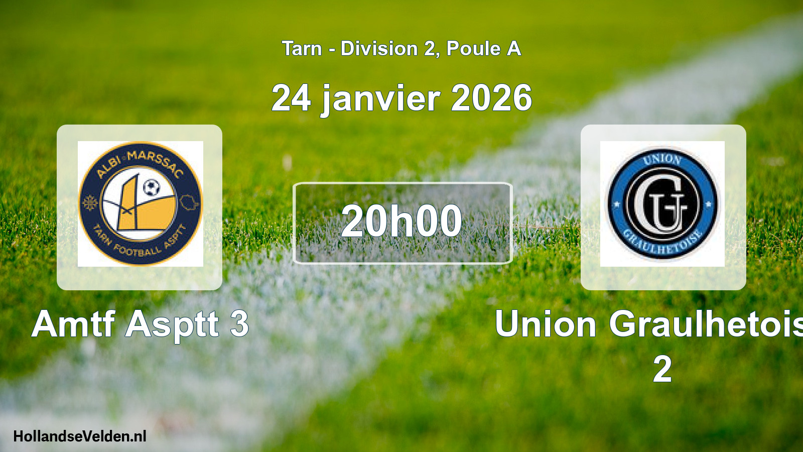 Match programmé: Amtf Asptt 3 - Union Graulhetoise 2 (24 janvier 2026)