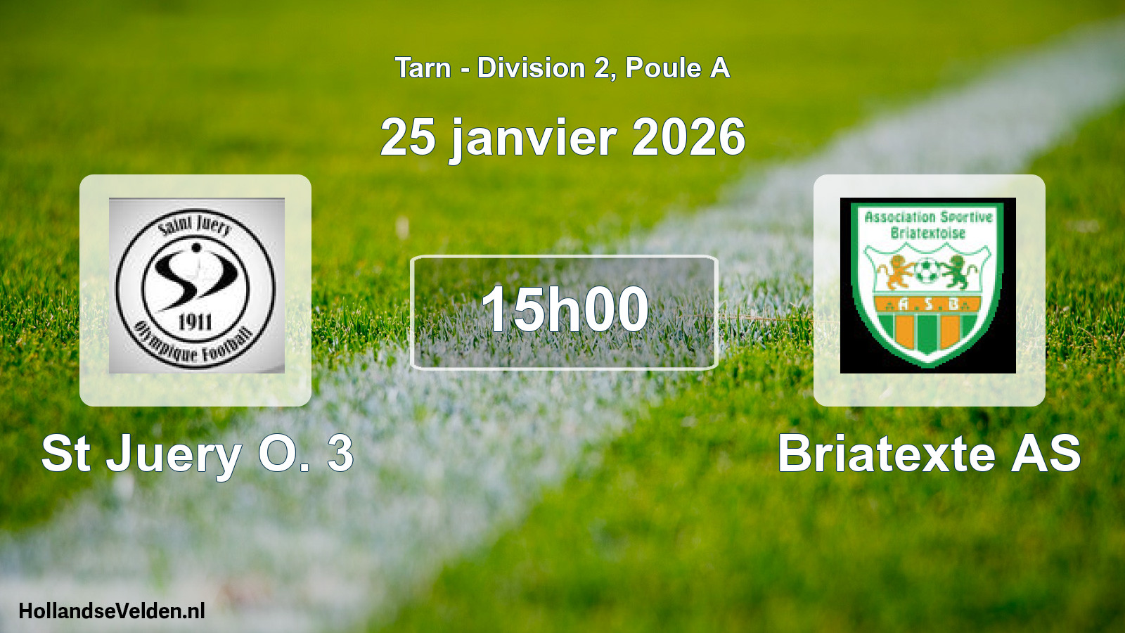 Match programmé: St Juery O. 3 - Briatexte AS (25 janvier 2026)