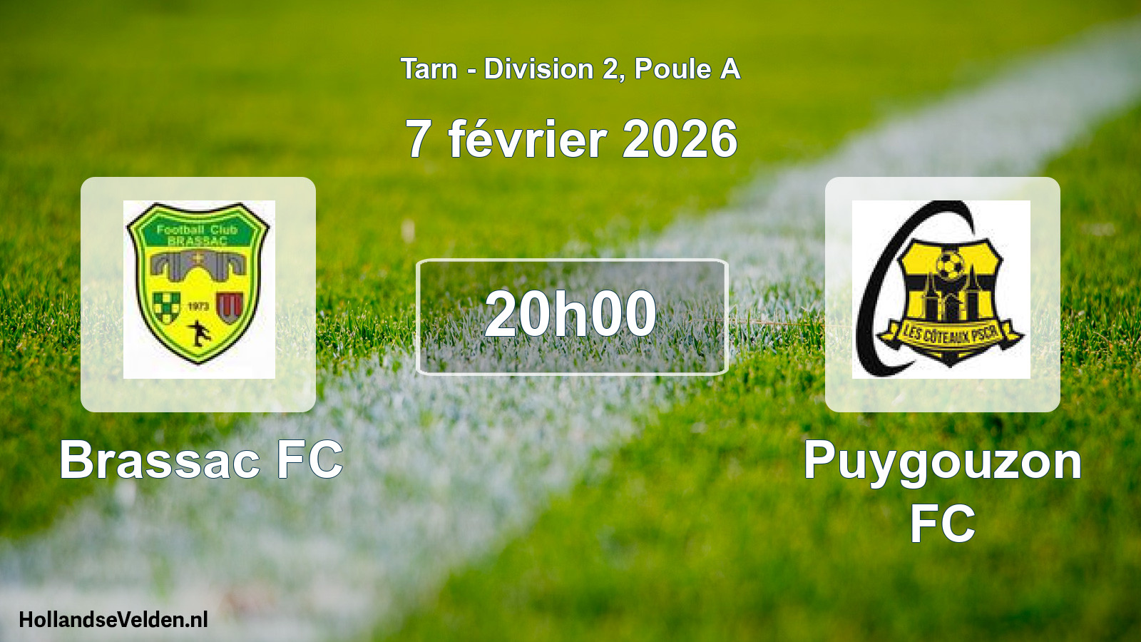 Match programmé: Brassac FC - Puygouzon FC (7 février 2026)