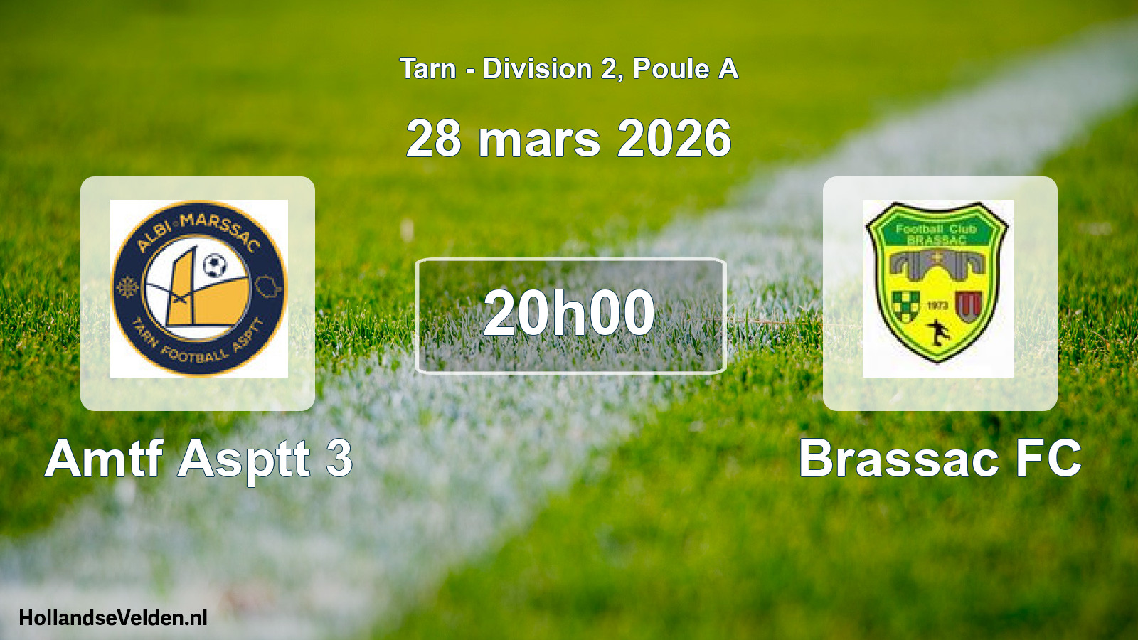 Geplande wedstrijd: Amtf Asptt 3 - Brassac FC (28 maart 2026)