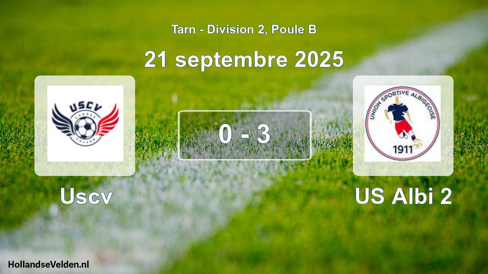 Match joué: Uscv - US Albi 2 0 - 3 (21 septembre 2025)
