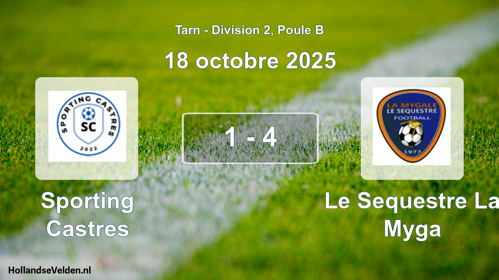 Total number of matches played: Sporting Castres - Le Sequestre La Myga 1 - 4 (18 October 2025)
