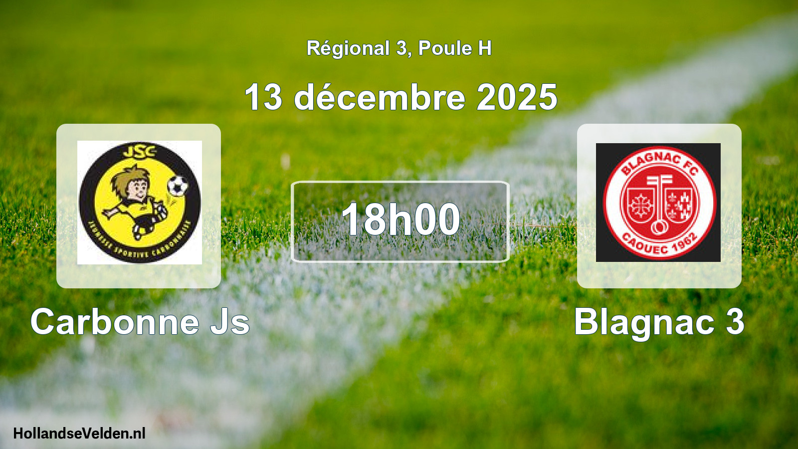 Geplande wedstrijd: Carbonne Js - Blagnac 3 (13 décembre 2025)