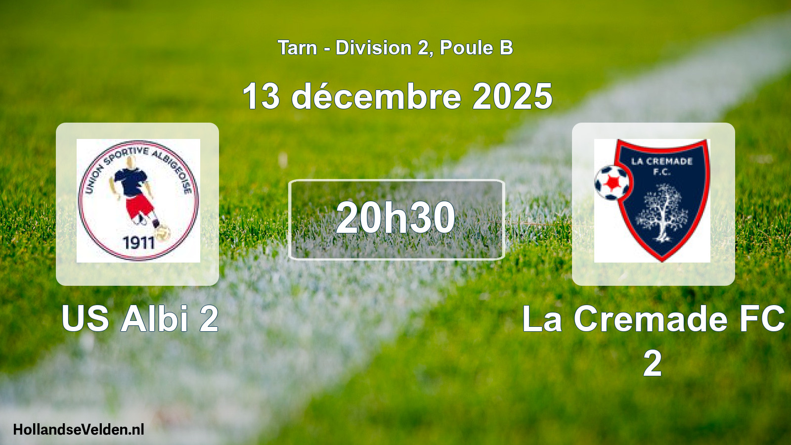 Scheduled Match: US Albi 2 - La Cremade FC 2 (13 December 2025)