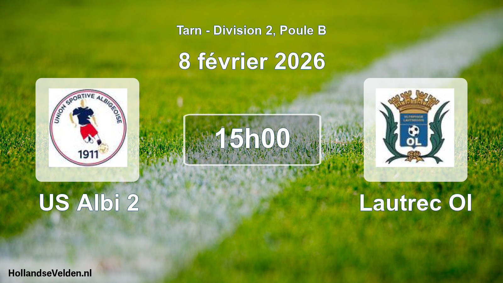 Match programmé: US Albi 2 - Lautrec Ol (8 février 2026)