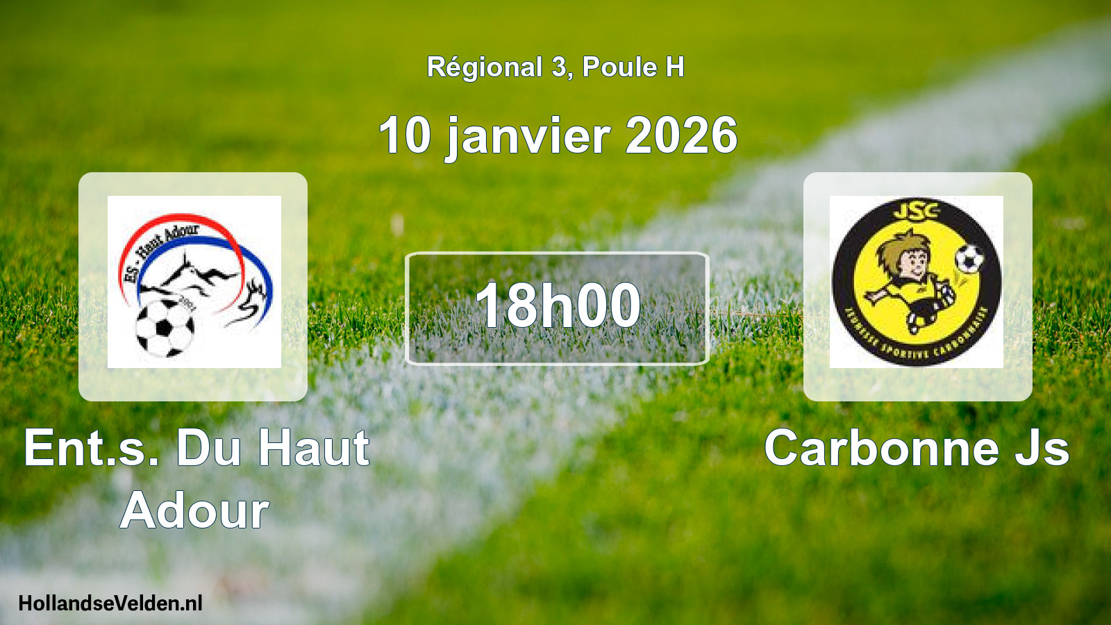 Geplande wedstrijd: Ent.s. Du Haut Adour - Carbonne Js (10 janvier 2026)