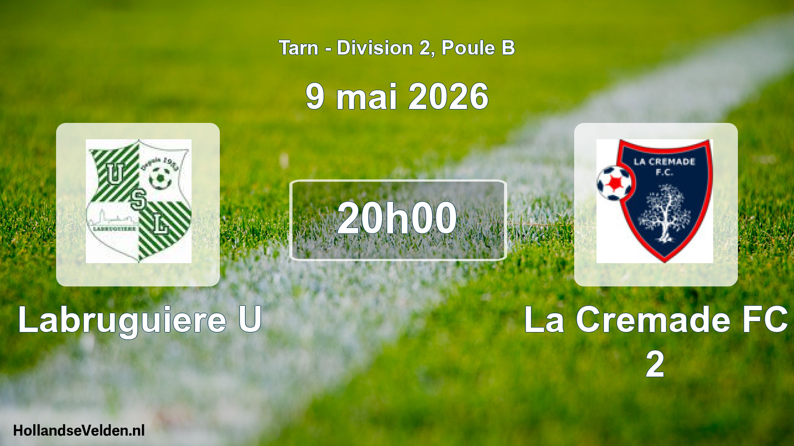 Match programmé: Labruguiere U - La Cremade FC 2 (9 mai 2026)