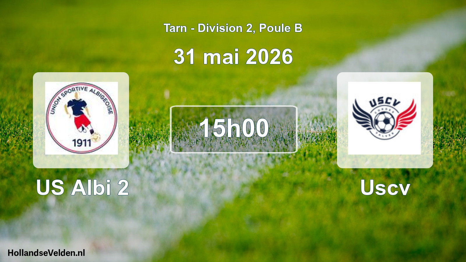 Geplande wedstrijd: US Albi 2 - Uscv (31 mei 2026)